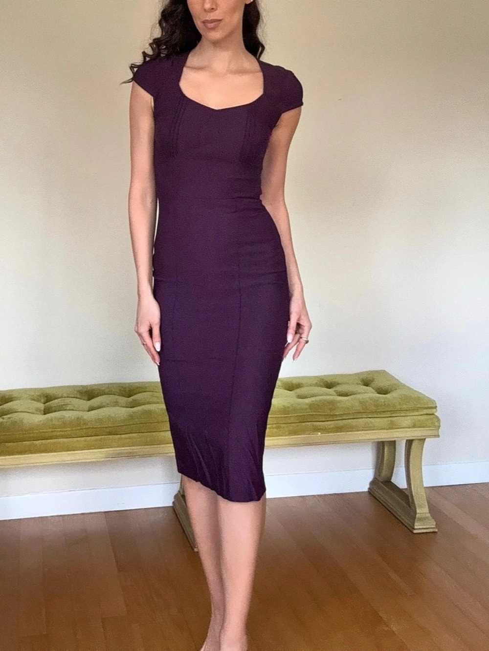 Stop Staring Fitted Midi Dress Size Small